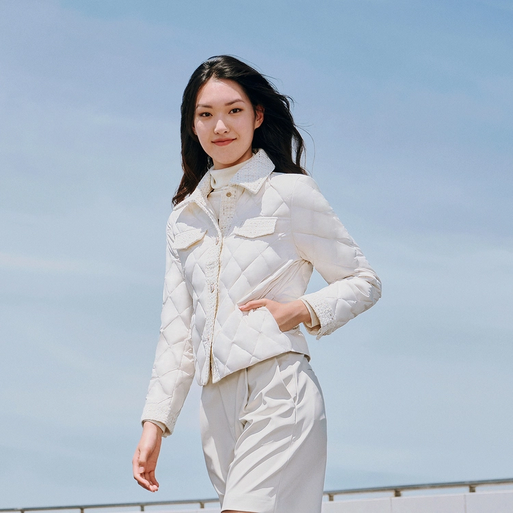 波司登 法式粗花呢拼接轻薄羽绒服 冬季 女款