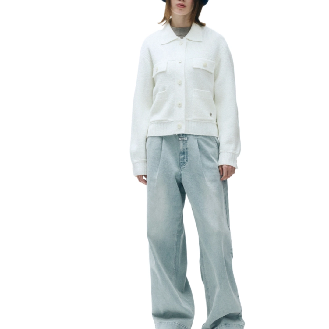 MARITHE FRANCOIS GIRBAUD W BUTTON COLLAR CARDIGAN