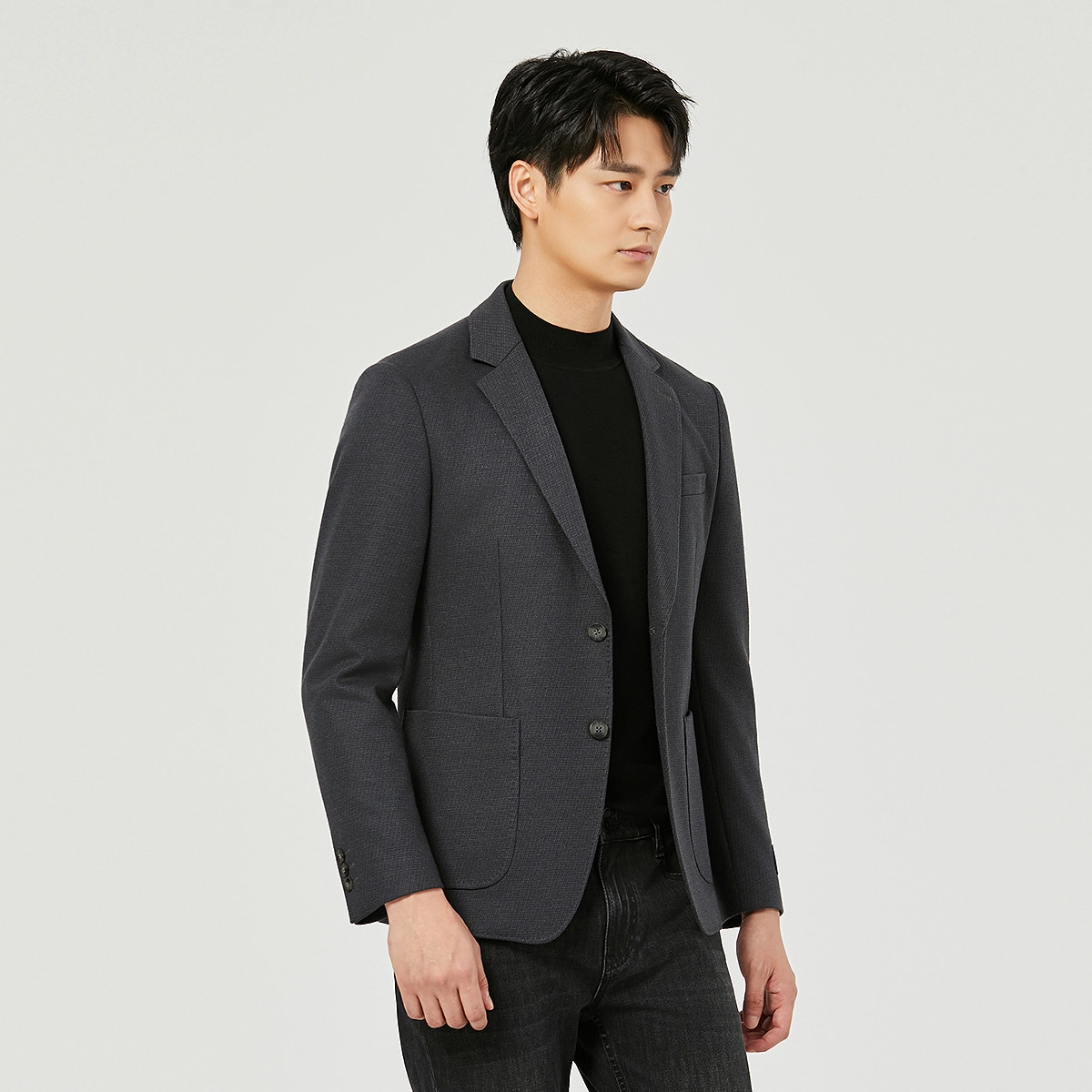 利郎 休闲百搭绵羊毛混纺商务西服简约通勤长袖西装 男款