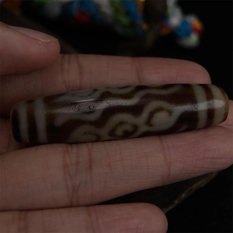 灵运宝 转运招财藏区天珠宝盖三眼风化黑白老矿风化油润包浆老料器磨损到位 一物一图#好运 玛瑙 吊坠 男女同款情侣款
