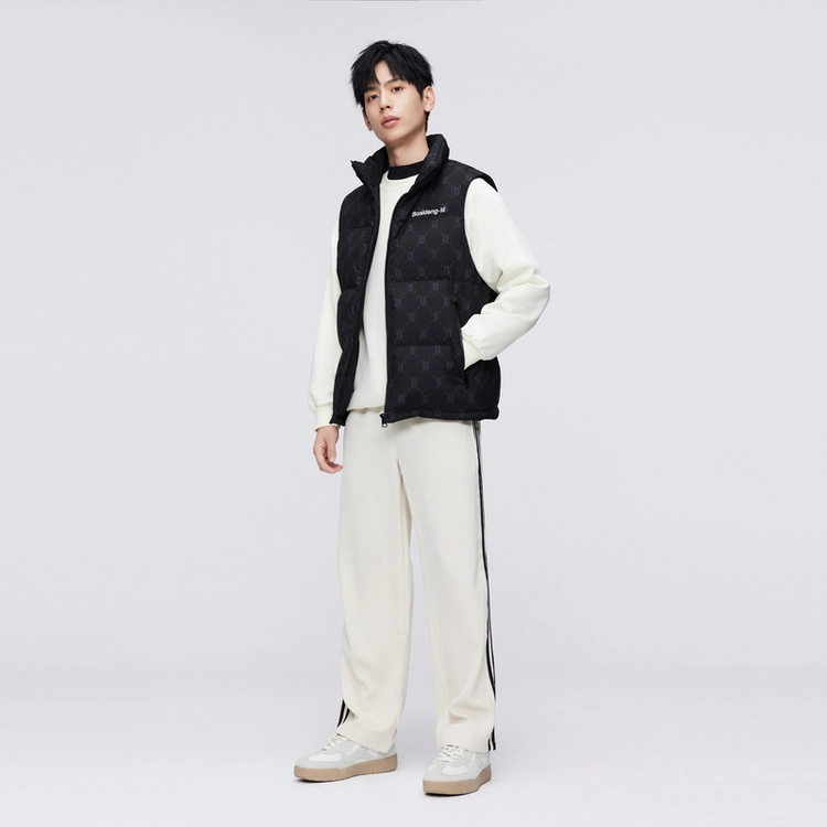 波司登 立领拼色短款合身保暖无袖羽绒服 男女同款