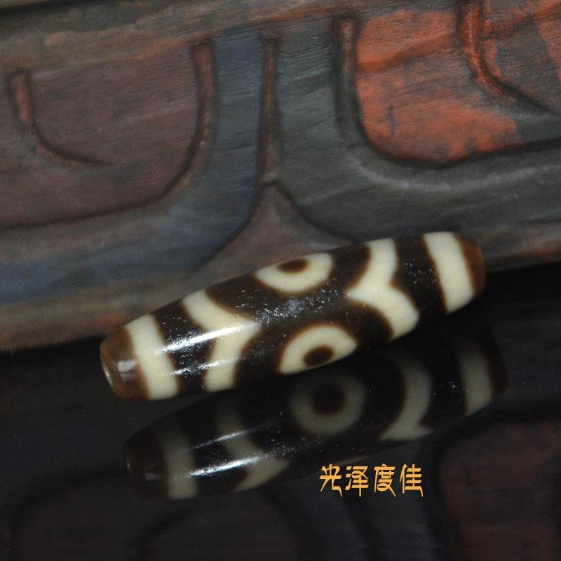 灵运宝 【师傅已加能量】#转运招财三眼风化老料油性天珠锁骨链散珠老矿风化油润包浆老料器磨损到位 玛瑙 吊坠 男女同款情侣款