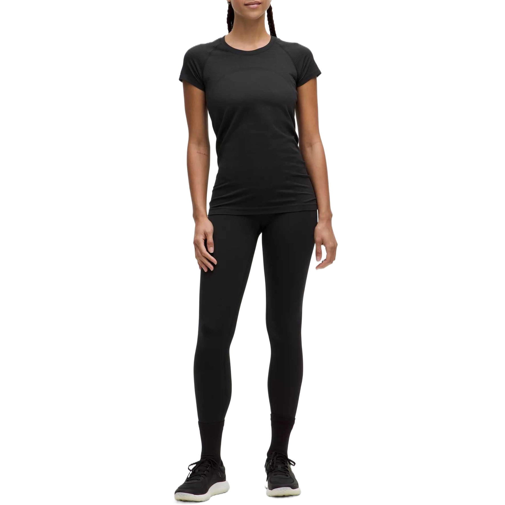 lululemon Swiftly Tech Short-Sleeve Shirt 2.0 Hip Length Glow Stripe T (Black)