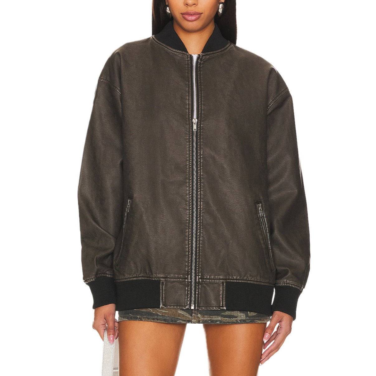 SUPERDOWN Ariel faux leather pilot jacket