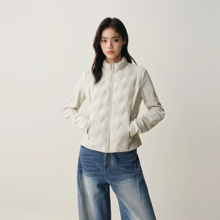 太平鸟 简约时尚轻薄修身白鸭绒排骨羽绒服 女款