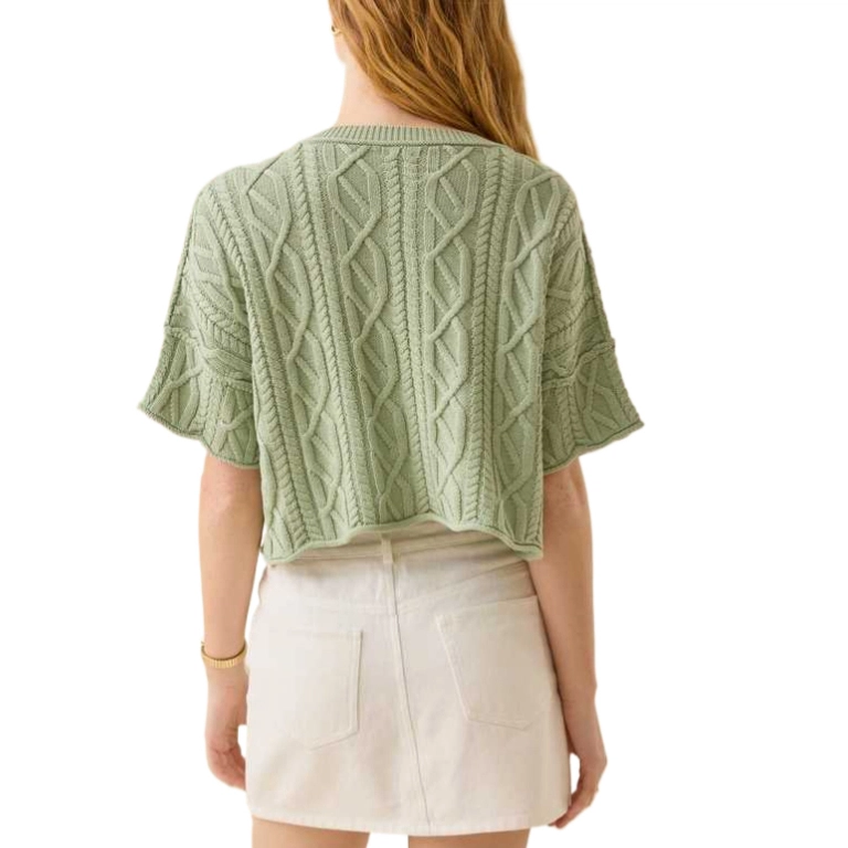 ALTAR'D STATE Emma Cable Cropped Sweater