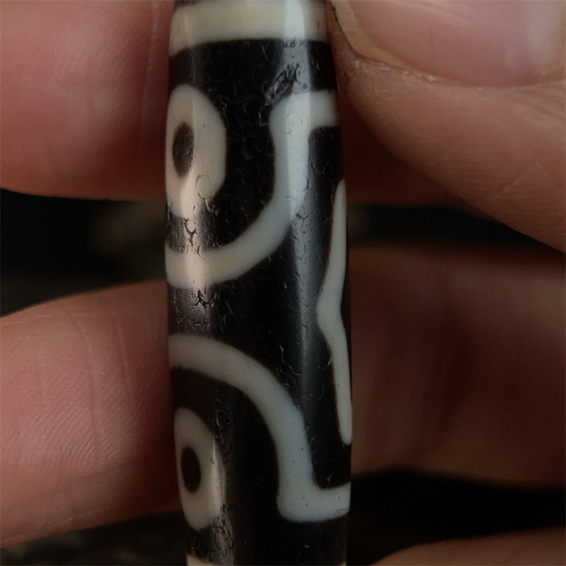 灵运宝 #转运招财西藏藏区天珠宝盖三眼黑白分明老矿风化油润包浆老料器磨损到位一物一图#好运 玛瑙 吊坠 男女同款情侣款