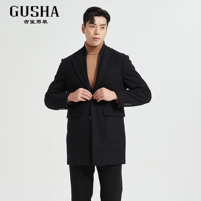 古鲨 羊毛韩版时尚商务高端毛呢冬装大衣 男款
