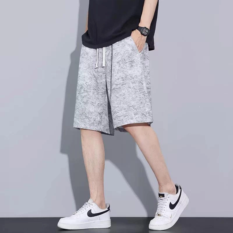 童先森 扎染夏季薄款纯色中腰五分裤休闲短裤 男款