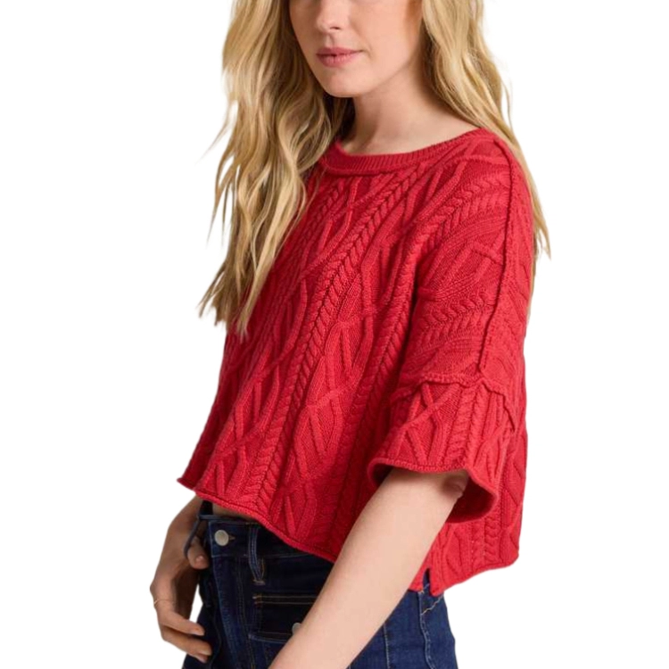 ALTAR'D STATE Emma Cable Cropped Sweater
