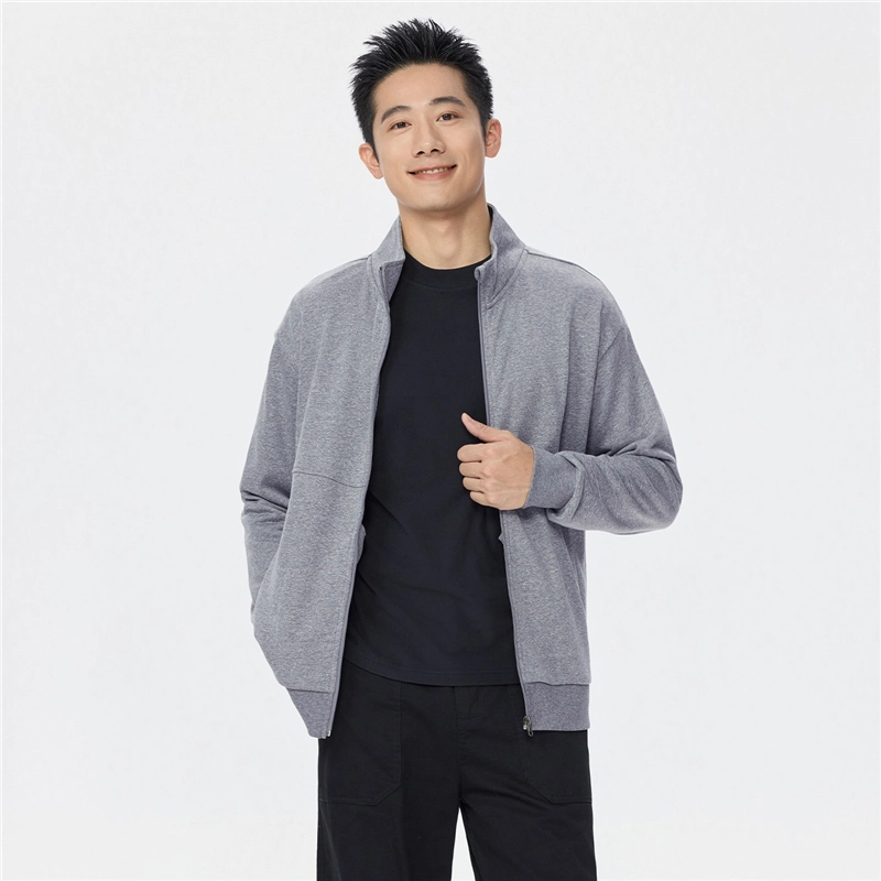 佐丹奴 休闲外套破骨运动开衫立领拉链卫衣 男款