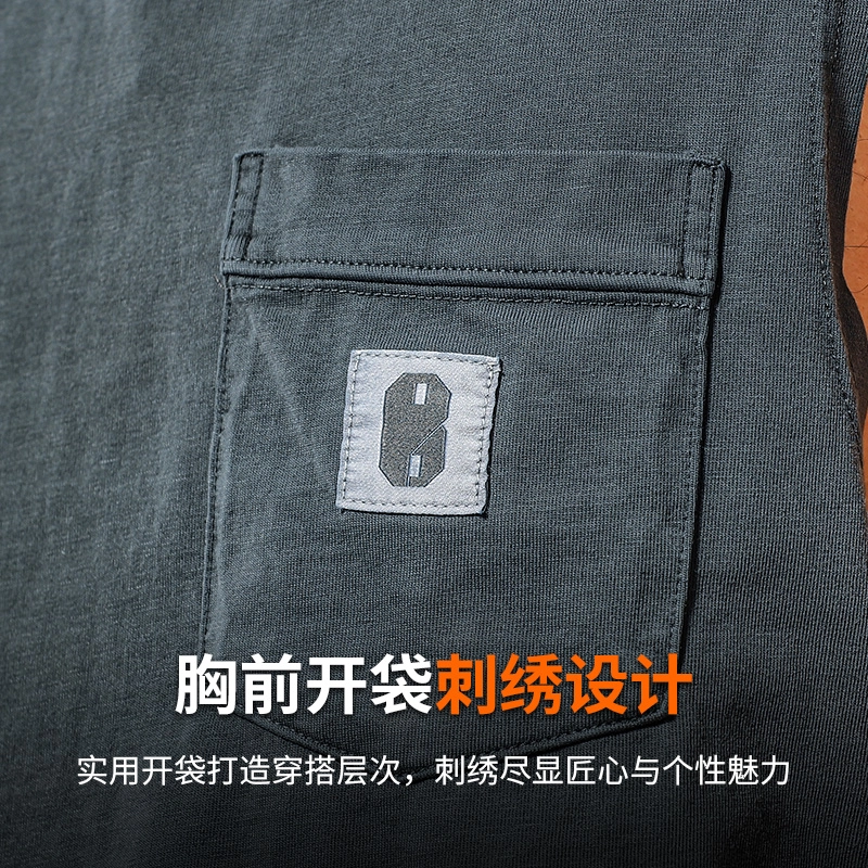 季言 季言外穿潮流纯棉复古做旧美式坎肩运动健身无袖背心 男款