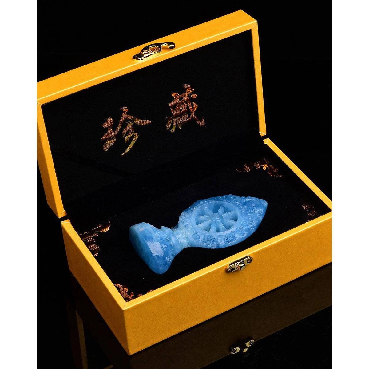 灵运宝 【师傅已加能量】法轮 摩尼宝规格干净磁场能量强天然 蓝水晶 摆件 男女同款情侣款