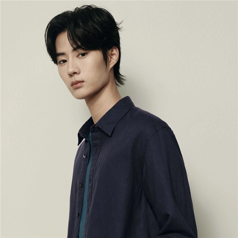 佐丹奴 韩国款天然麻棉梭织休闲长袖衬衫 男款