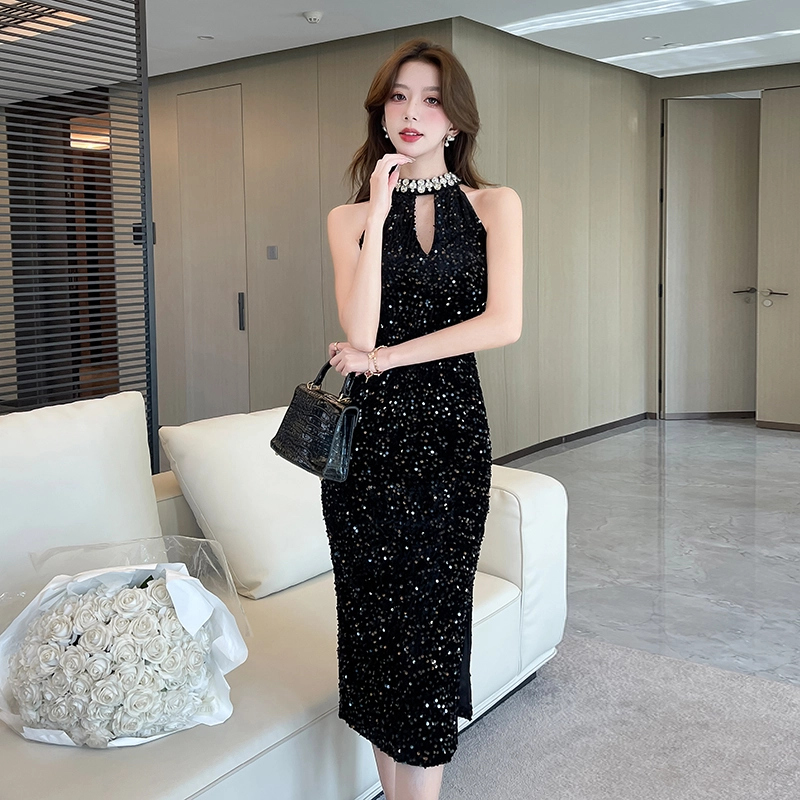 纤丝鸟 舒适时尚休闲百搭无袖连衣裙 女款