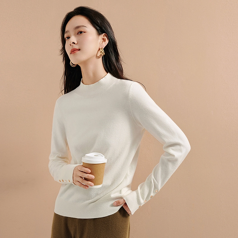 茵曼 套头修身百搭质感简约针织衫 女款