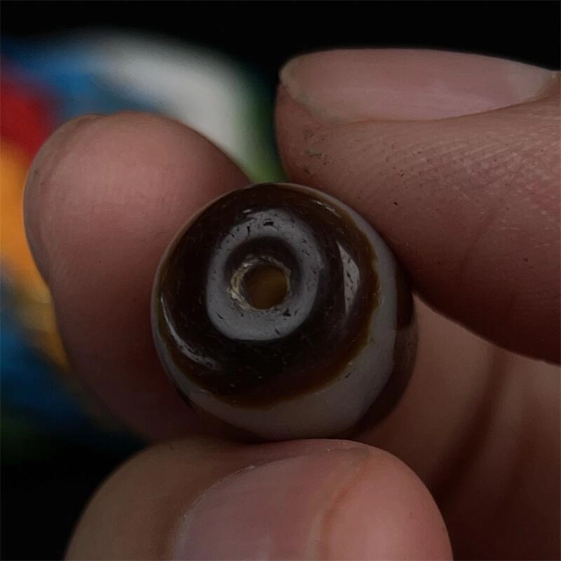 灵运宝 转运招财藏区坦诚三眼天珠老气牙黄老矿风化油润包浆老料器磨损到位 一物一图#好运 玛瑙 吊坠 男女同款情侣款