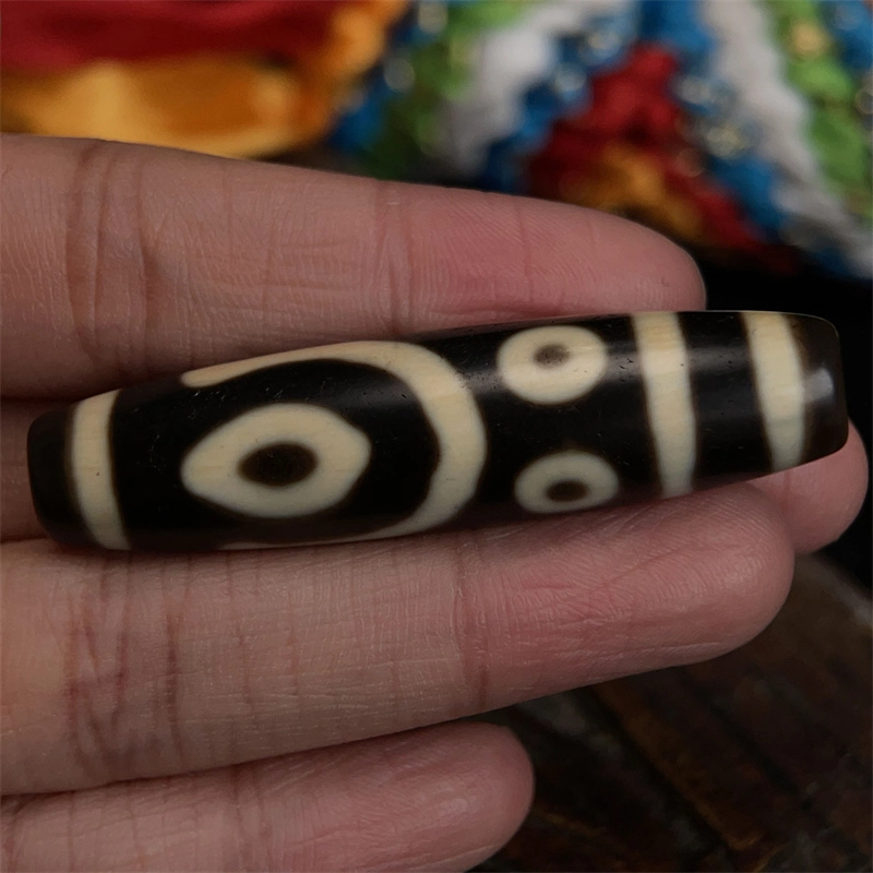 灵运宝 #转运招财藏区黑白分明特殊四眼天珠老矿风化油润包浆老料器磨损到位一物一图#好运 玛瑙 吊坠 男女同款情侣款