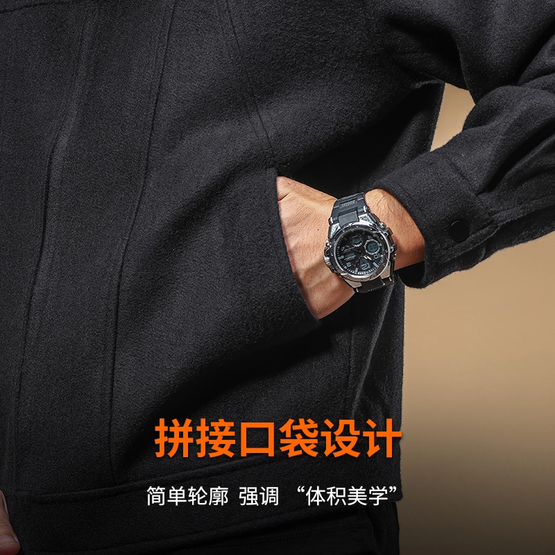 季言 季言秋天外套潮流百搭保暖春秋季商务休闲行政翻领通勤夹克 男款