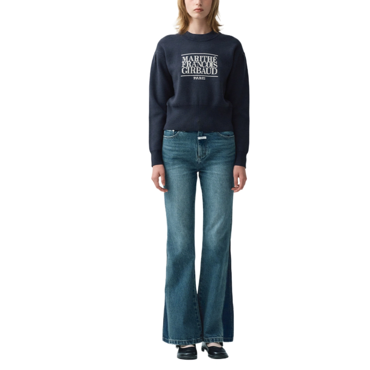 MARITHE FRANCOIS GIRBAUD SS25 W CLASSIC LOGO CROP KNIT