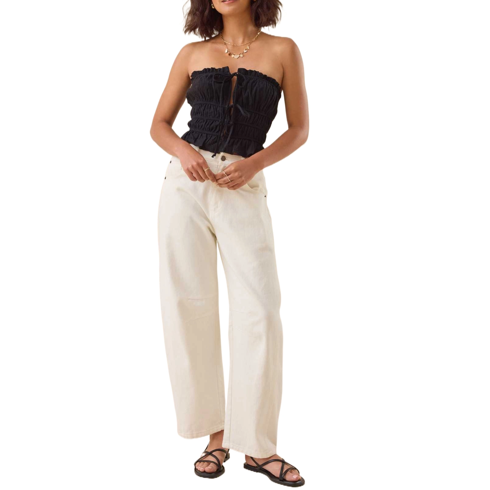 ALTAR'D STATE Tie Front Tube Top Frannie