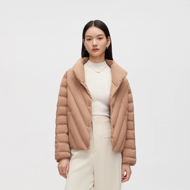 波司登 纯色立领绗缝轻薄短款羽绒服 冬季 女款