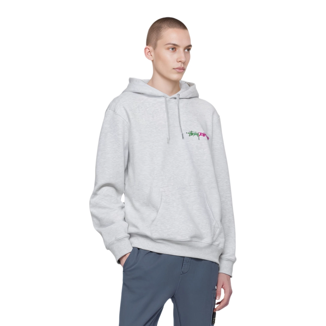 Stussy FW21 Positive Vibrations Embroidered Hoodie Logo