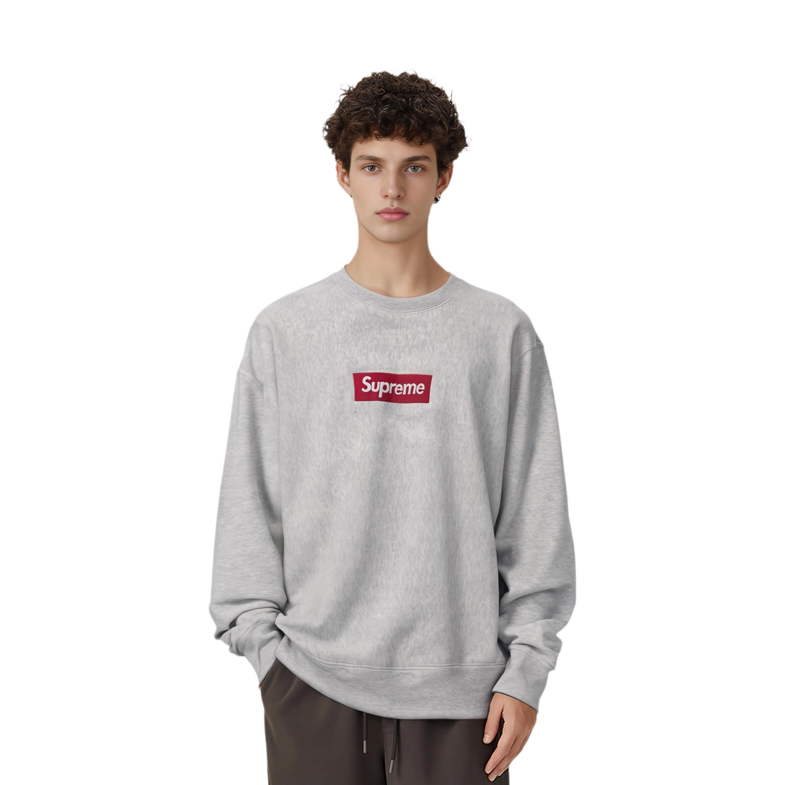 Supreme FW18 Box Logo Crewneck Ash Grey