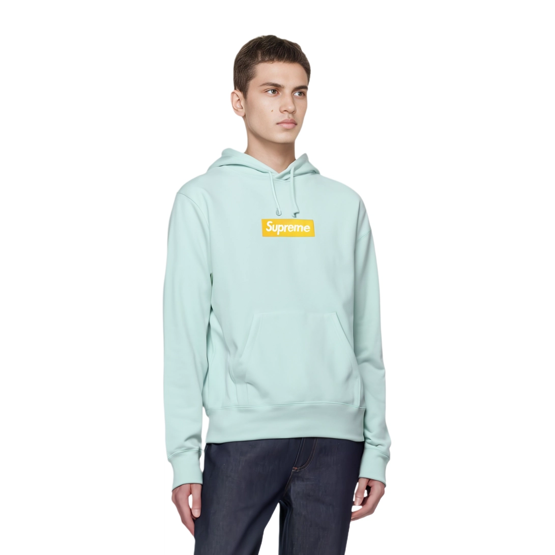 Supreme FW17 Box Logo Hooded Sweatshirt Ice Blue Bogo