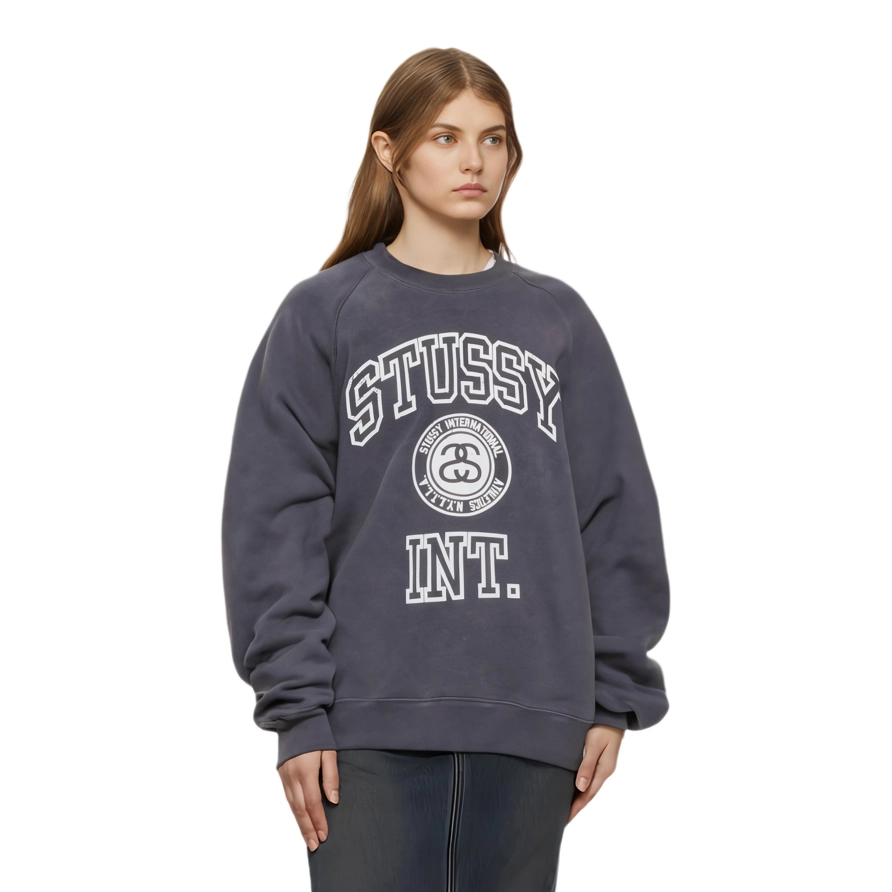 Stussy FW24 OVERLOCK VARSITY RAGLAN CREW logo