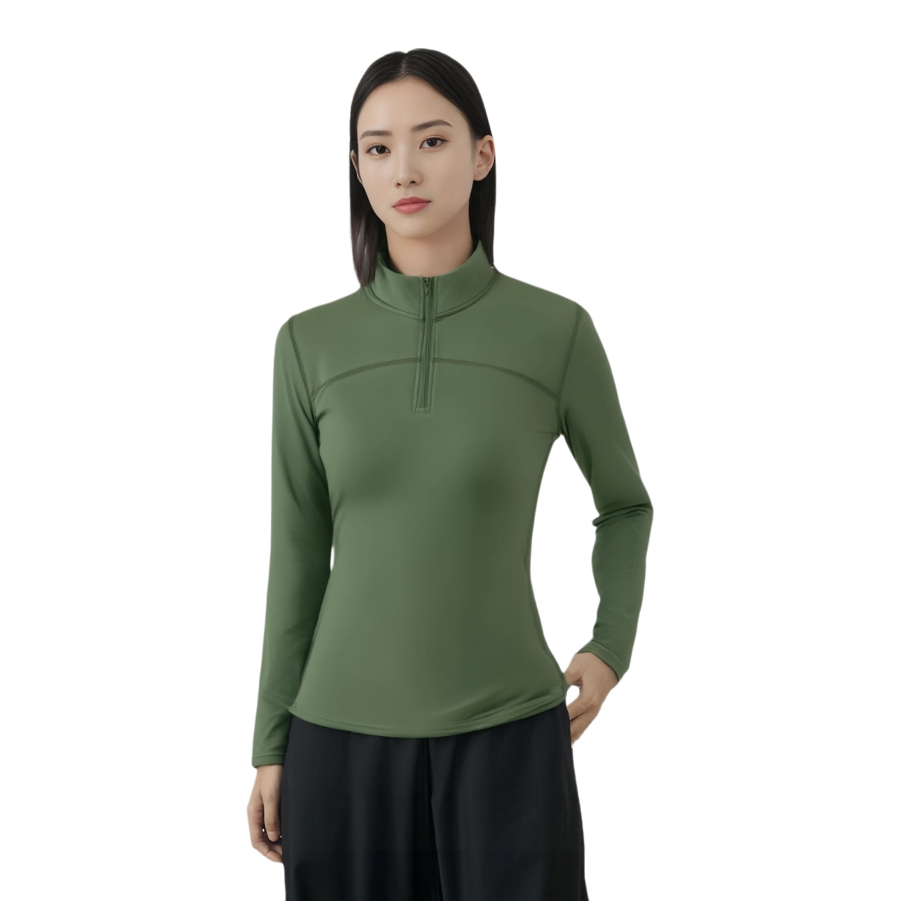玉儿恋 加绒加厚运动长袖高弹紧身跑步训练立领健身衣 女款