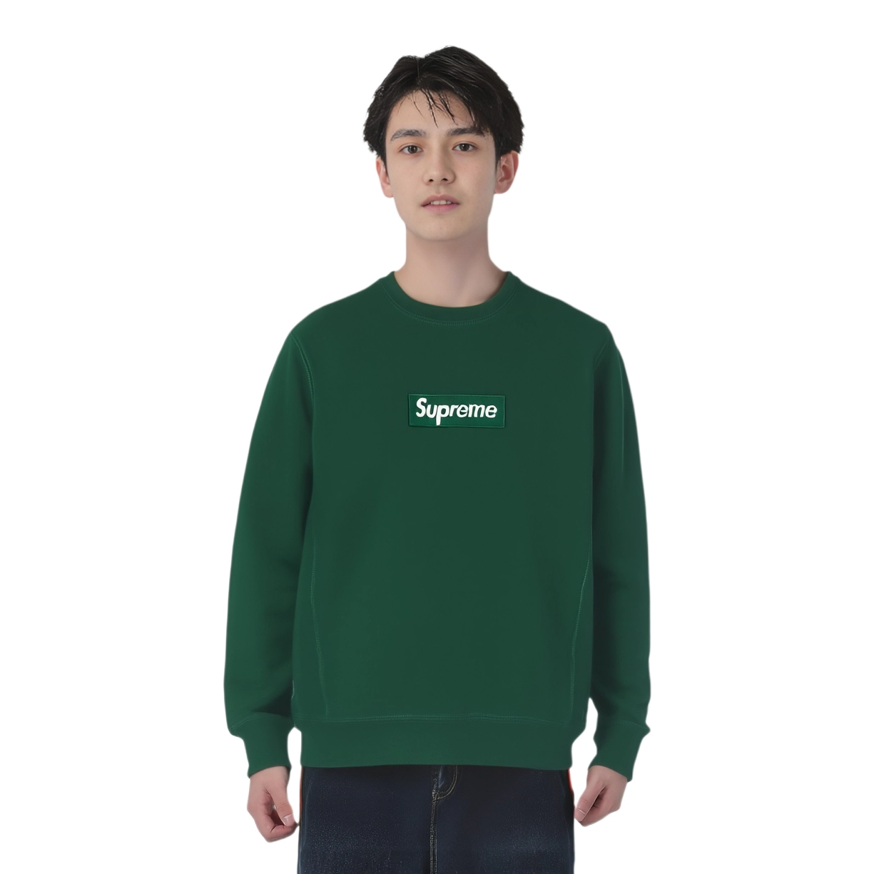 Supreme FW18 Box Logo Crewneck Dark Green