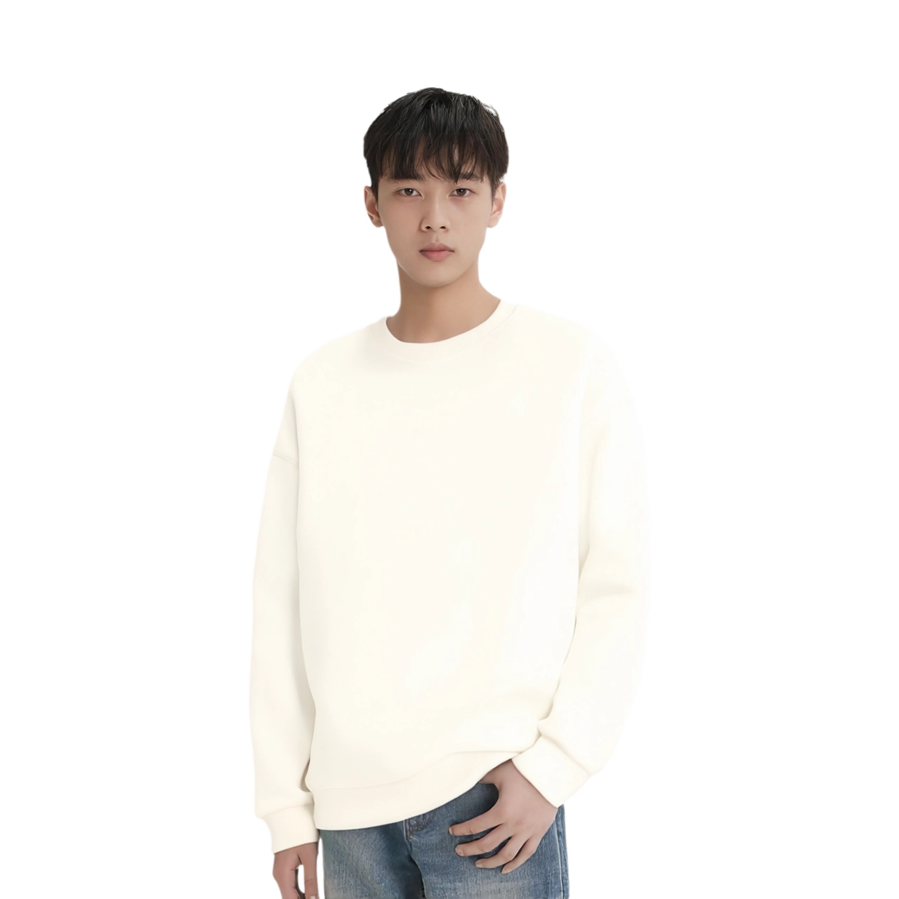 玉儿恋 欧美宽松街头纯色圆领休闲卫衣 男款