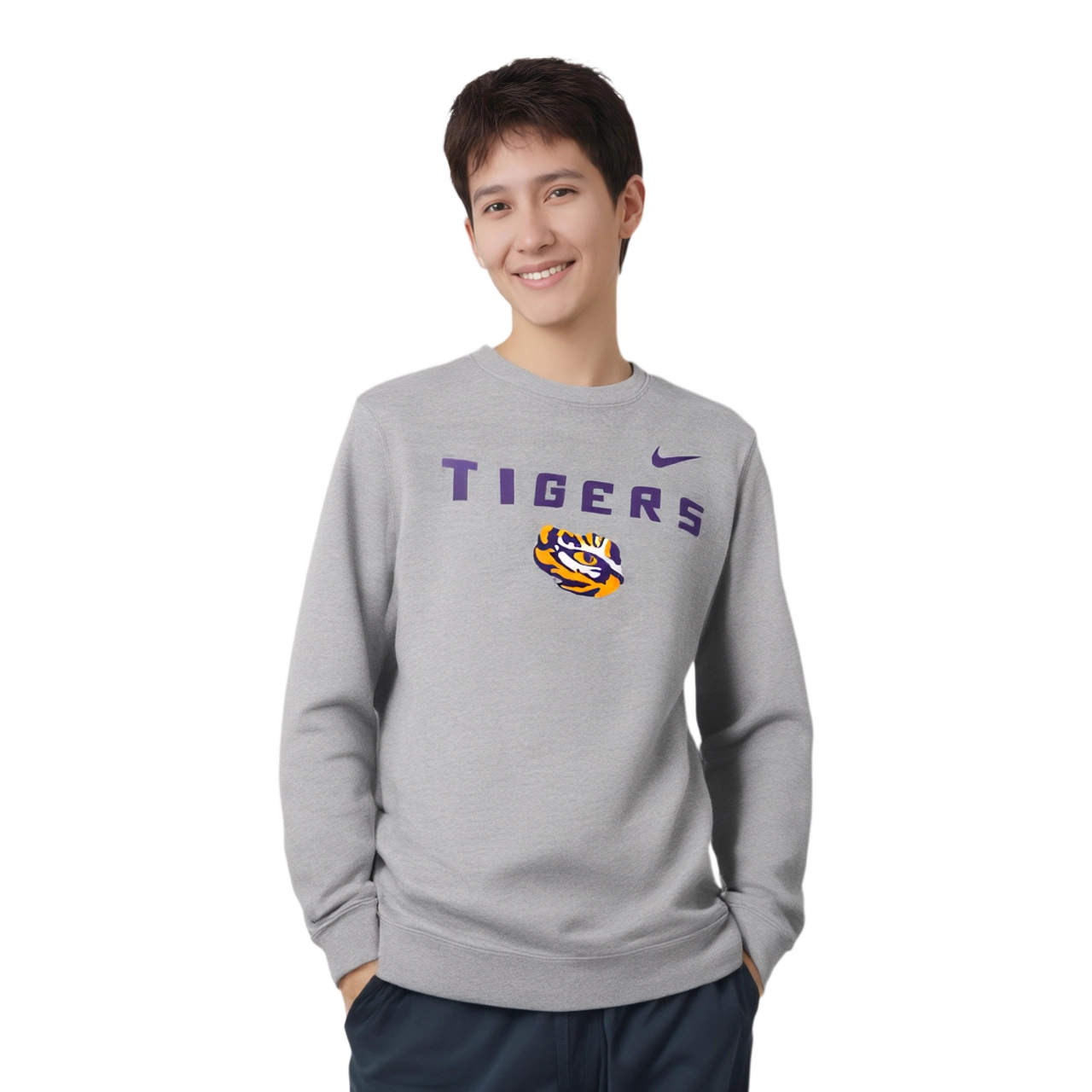 Nike LSU Men's College Pullover Crew