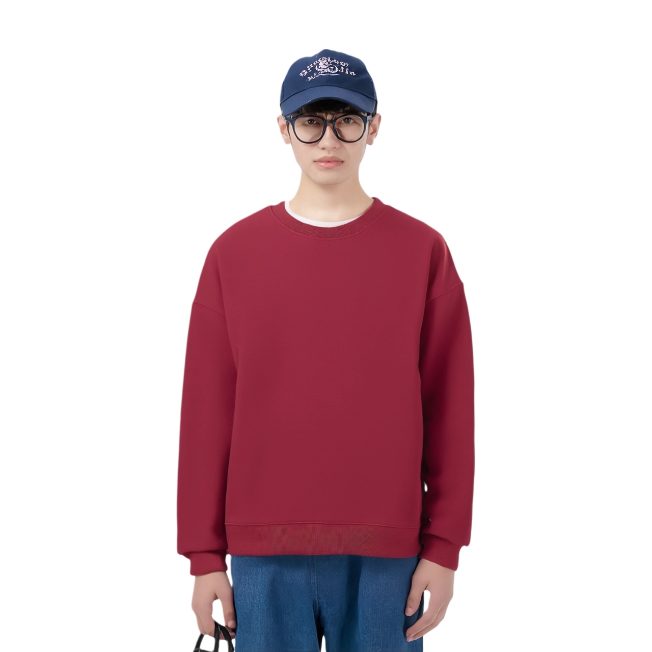 玉儿恋 欧美宽松街头纯色圆领休闲卫衣 男款