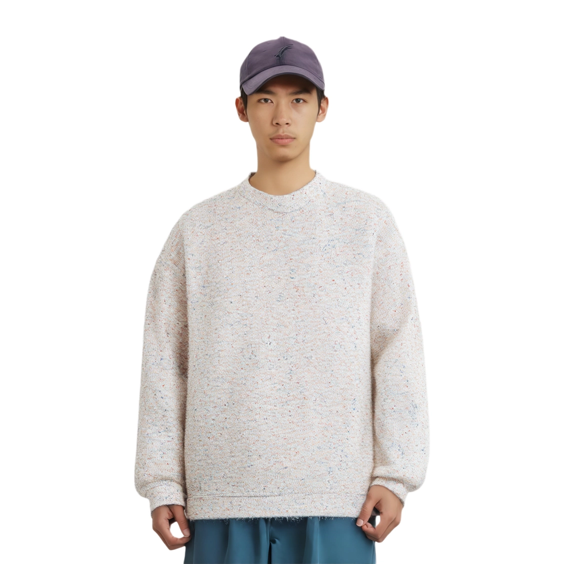 海尔斯 时尚都市大码糯米衣服简约圆领套头宽松卫衣 男女同款