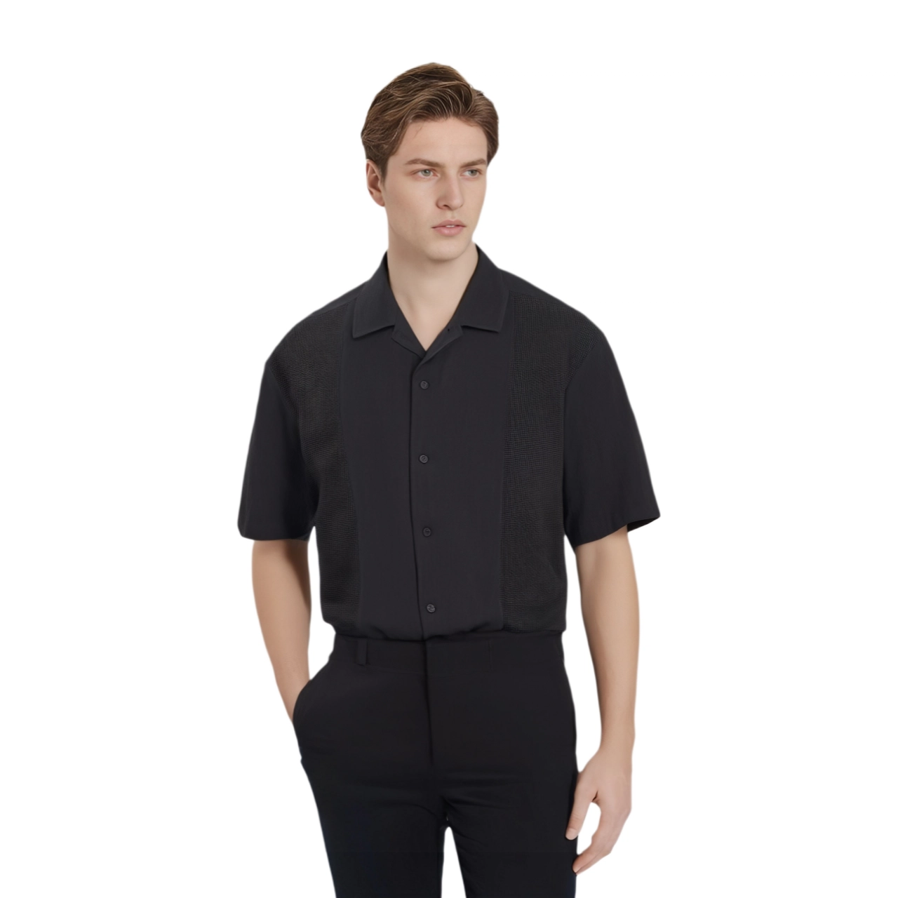 Supreme SS24 WEEK18 MESH PANEL LINEN SS SHIRT