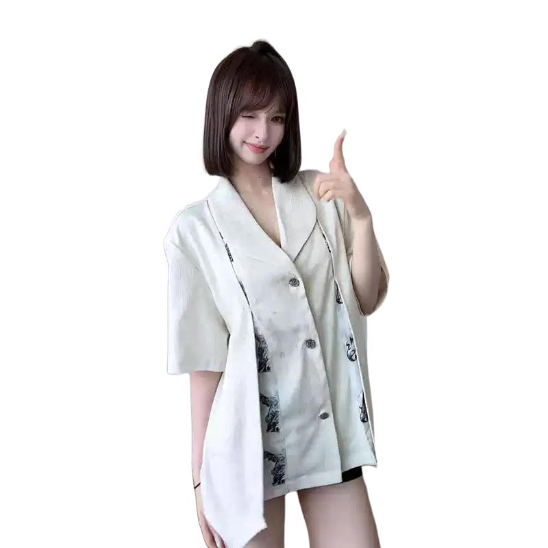 拓菲 花卉休闲高级感小众时髦短袖衬衫 男女同款