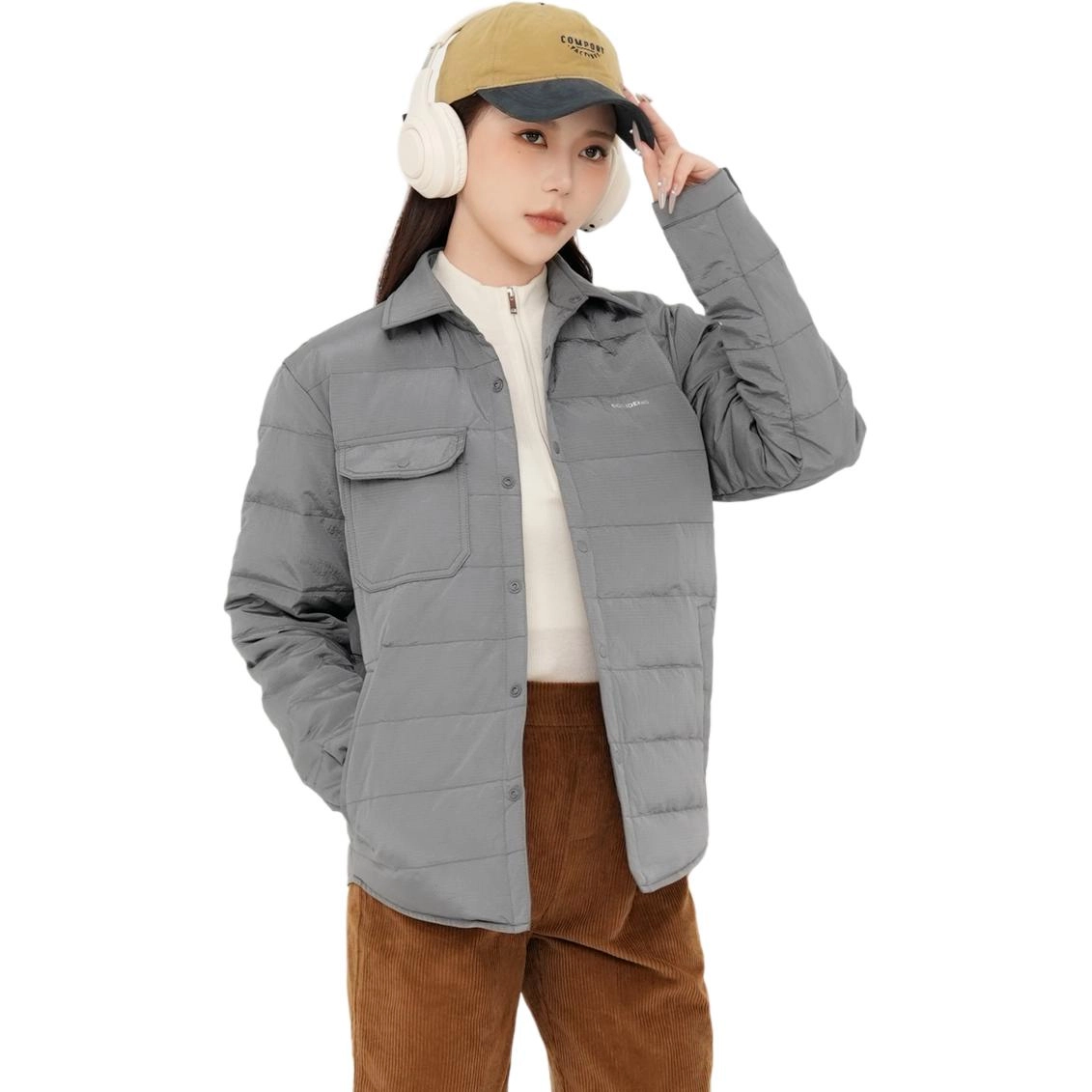 波司登 纯色修身简约翻领舒适时尚长袖羽绒服 女款