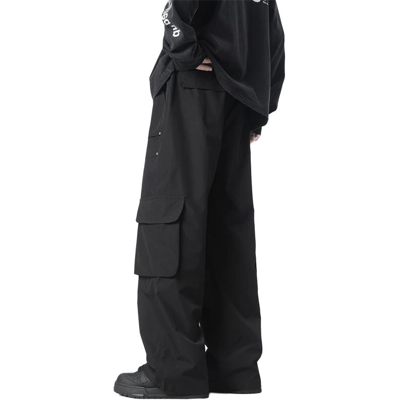 帝狼牛 美式户外机能运动拼接解构褶皱设计感舒适宽松百搭通勤直筒 休闲裤 男女同款