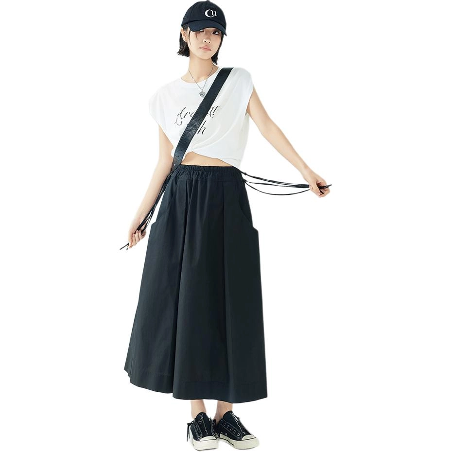 美洋 松紧腰宽松口袋休闲长裙 女款