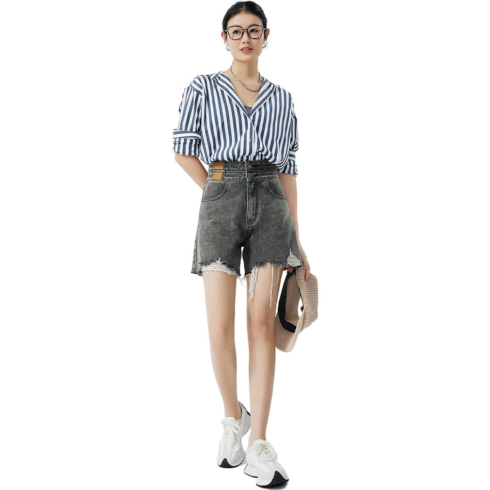 美洋 时尚休闲高腰牛仔短裤 女款