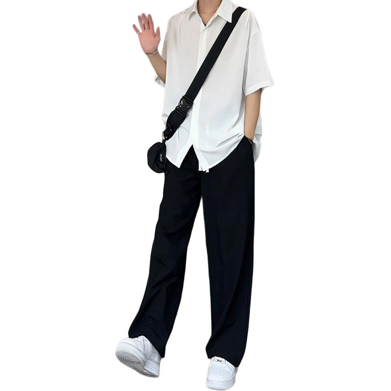 拓菲 痞帅衬衫搭配高级感裤子潮牌两件套休闲运动套装 男女同款