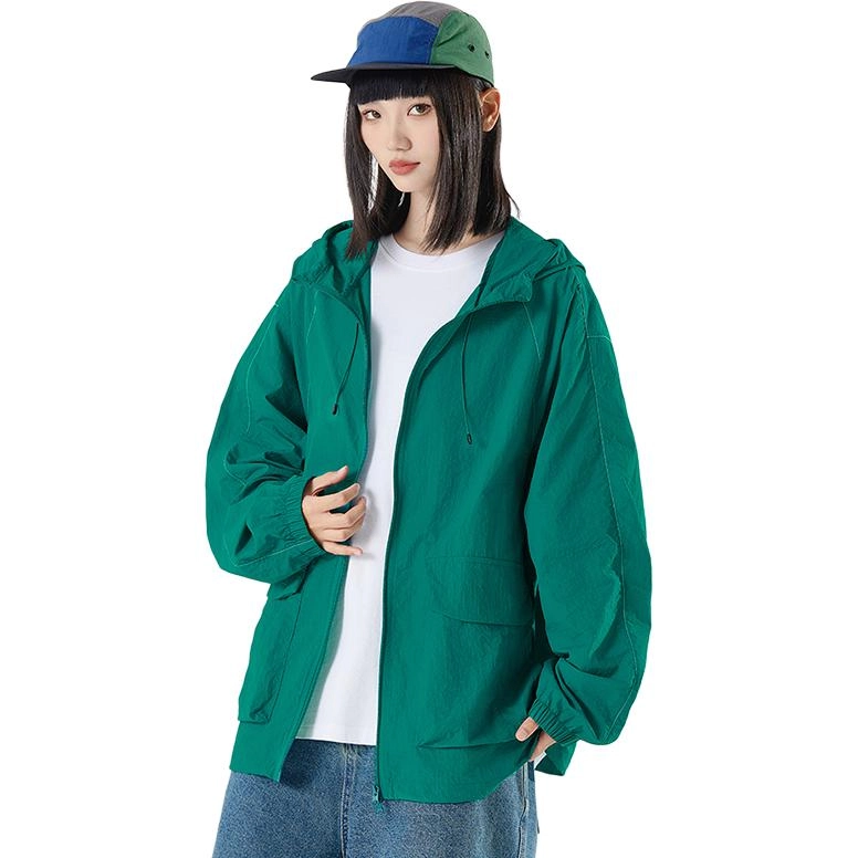 欧迪芬 纯色冰丝连帽轻薄透气登山服防晒服 男女同款