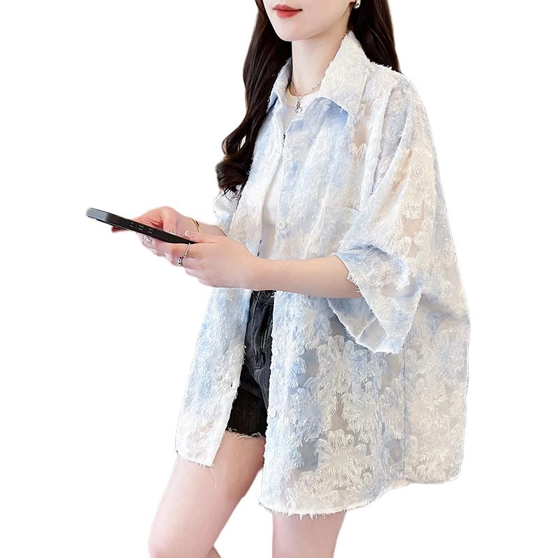 缪斯的诱惑 超好看夏季洋气减龄外穿防晒空调服短袖衬衫 女款