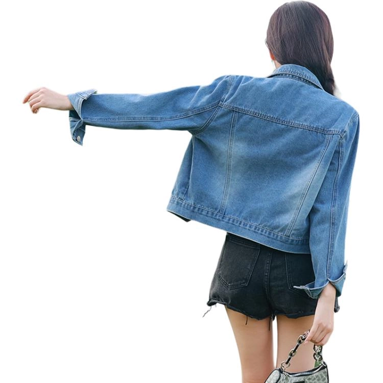 水中花 舒适休闲时尚牛仔外套 女款 浅蓝色