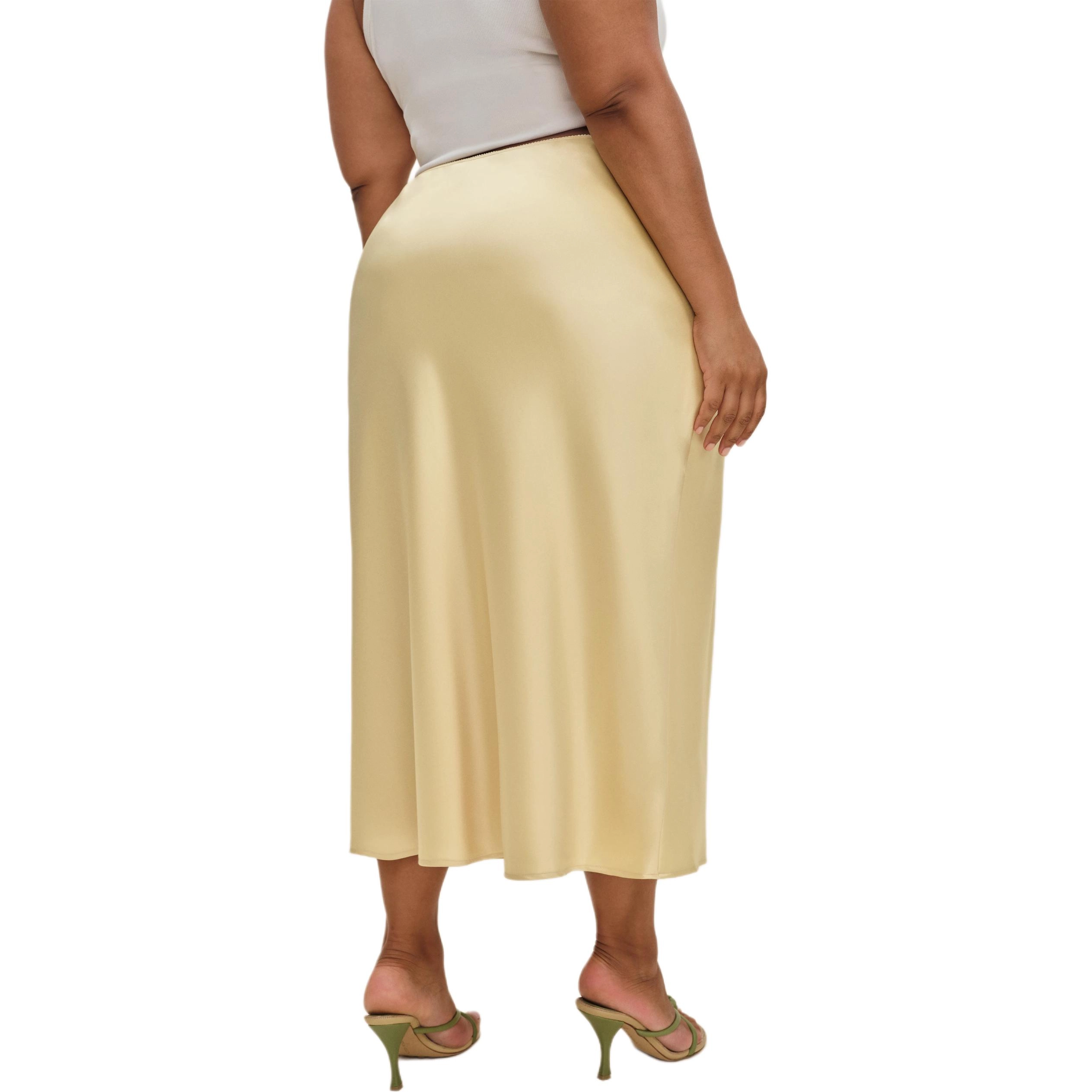 REFORMATION Layla Satin Skirt Es