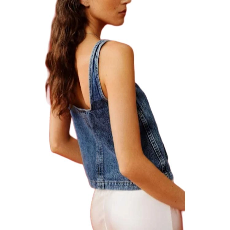 REFORMATION Kaia Denim Top