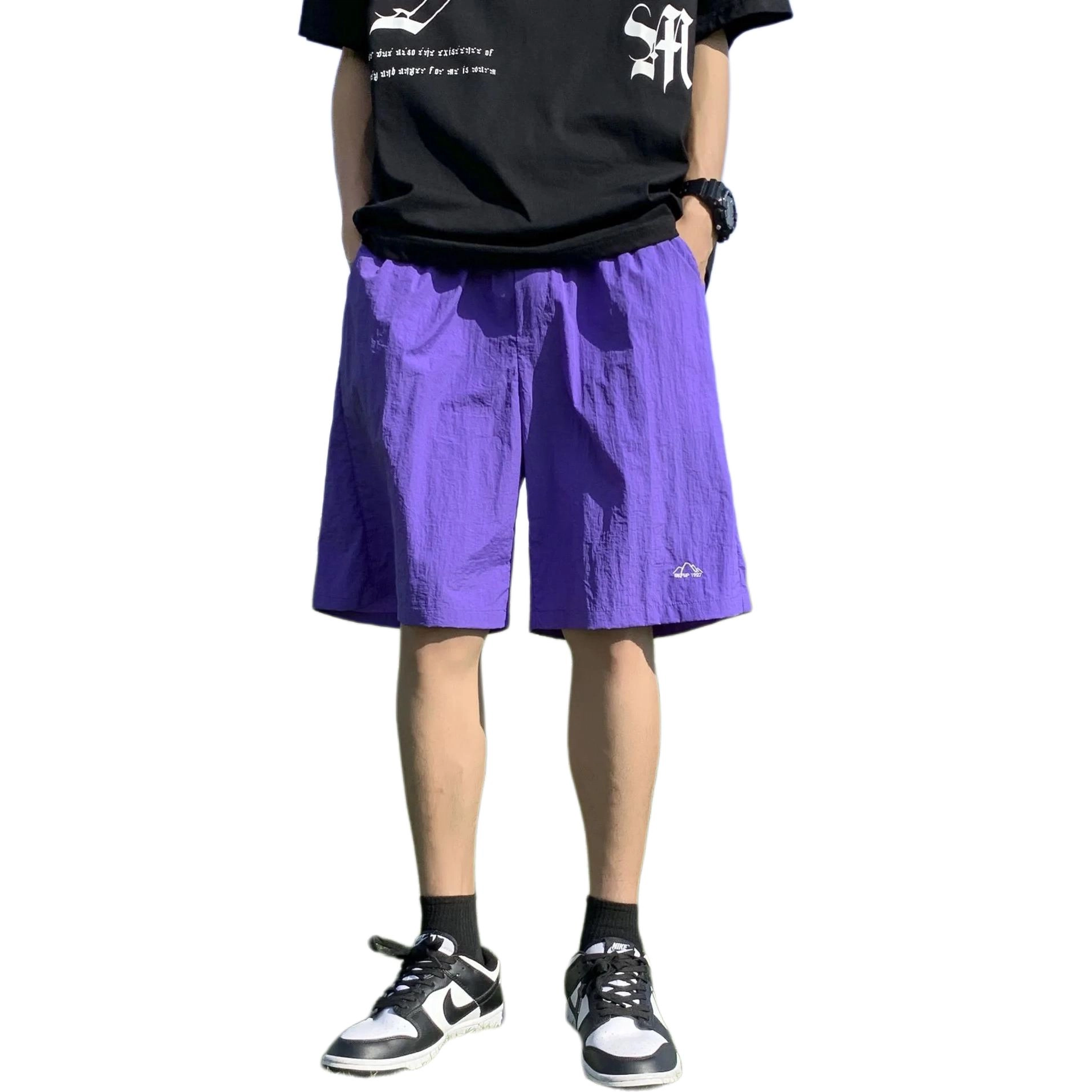 拓菲 美式高街复古宽松舒适简约个性五分裤通勤纯色休闲短裤 男女同款