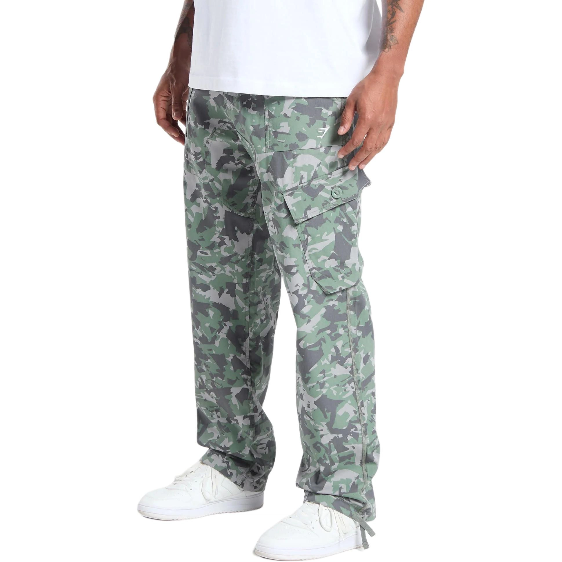 GYMSHARK Camo Print Woven Cargo
